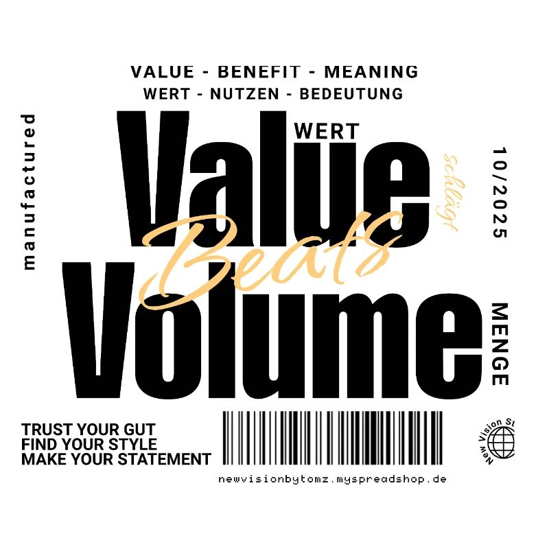 Value Beats Volume – Statement Design (Light)