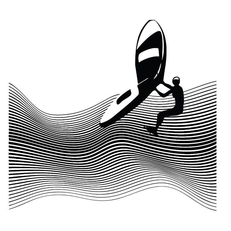 Wingfoiler on graphic waves