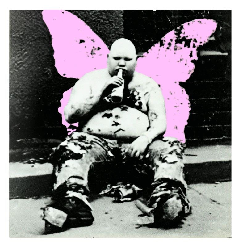 Pinker Schmetterling Mann