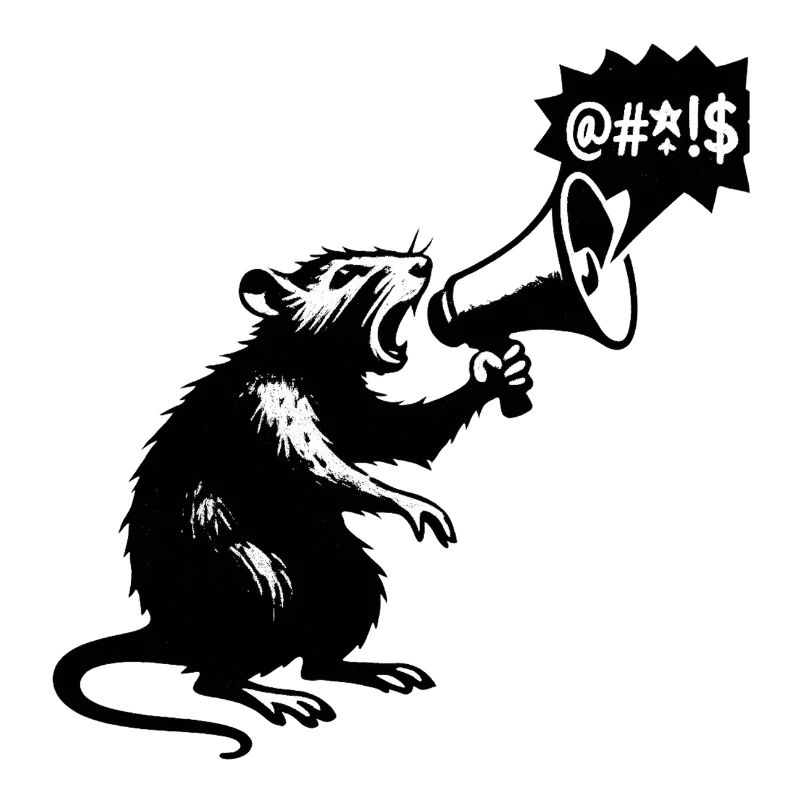 Rat with Megaphone Loud Message