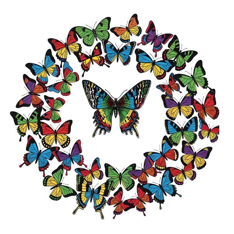 Rainbow Butterfly Circle