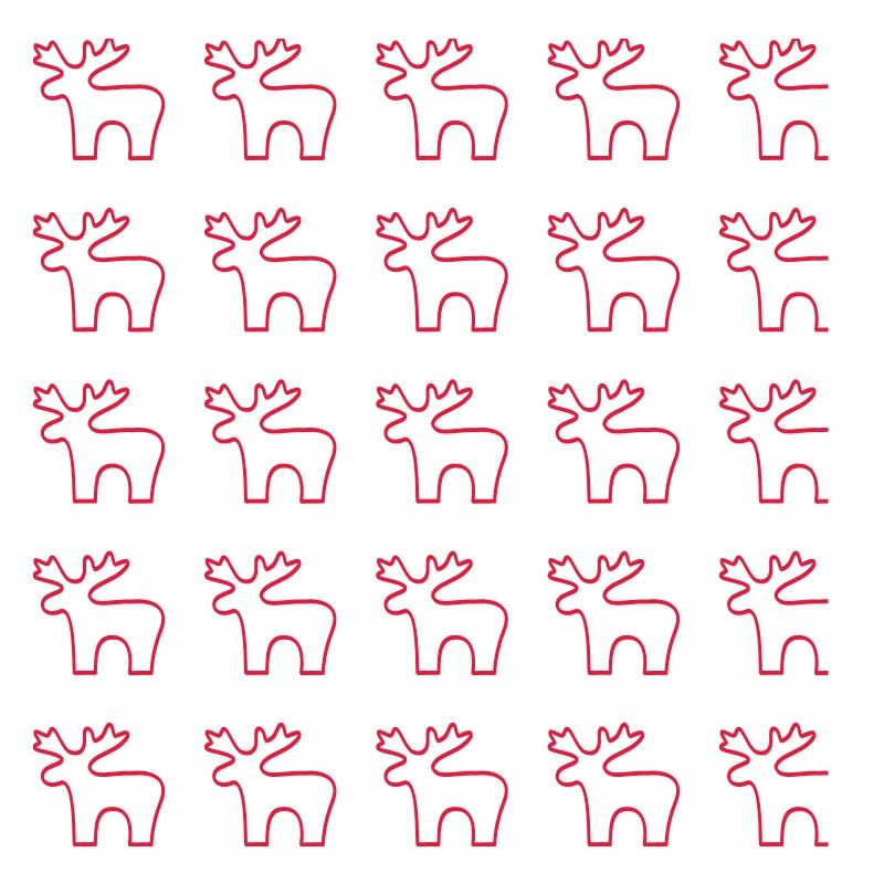 Red Reindeer Silhouette Pattern