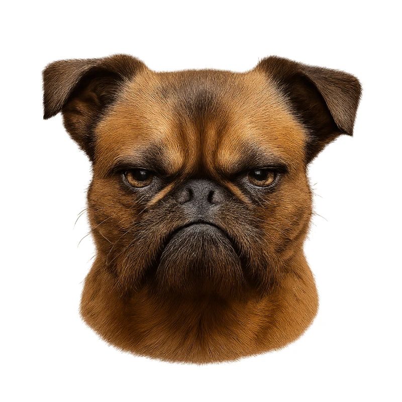 Grim Pug Head Illustration