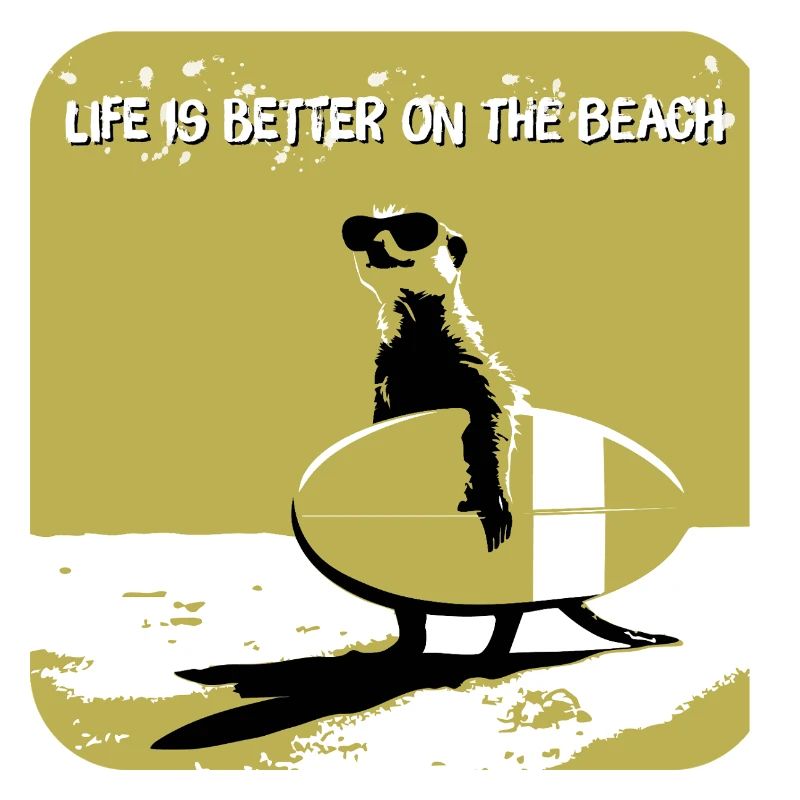 cooles Erdmännchen mit Surfboard