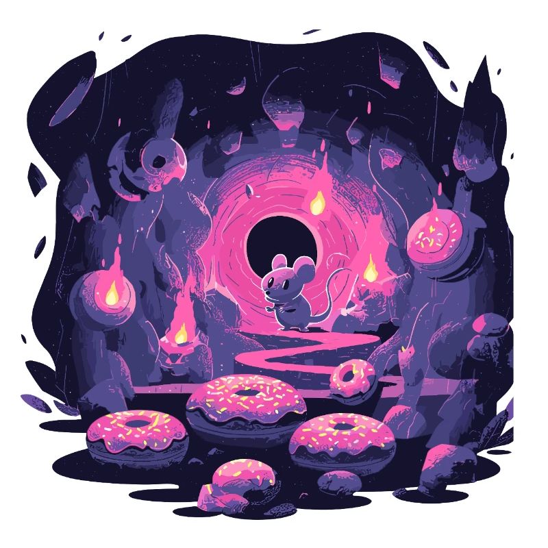 Neon Mouse Cave with Donuts