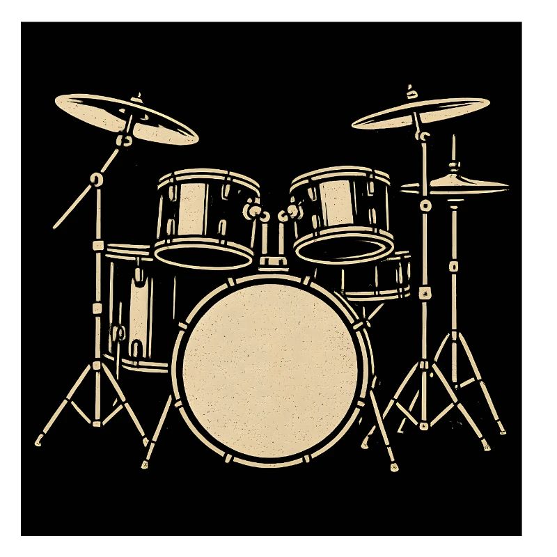 Schwarzsilbernes Drumset Illustration