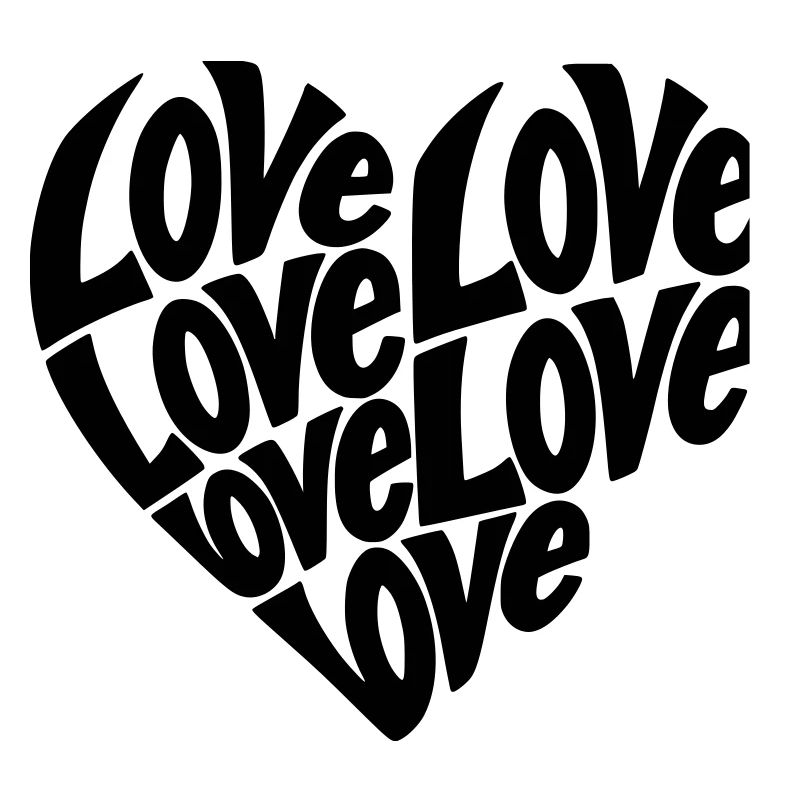 Typographie de forme de cœur d’amour - Variable de couleur