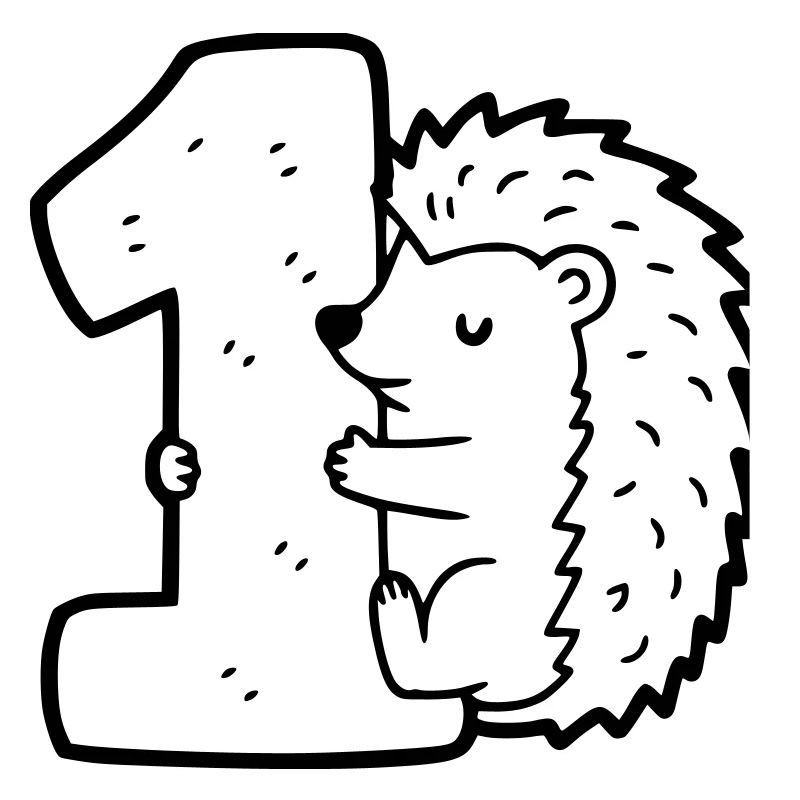 Hérisson mignon avec illustration de dessin animé numéro 1