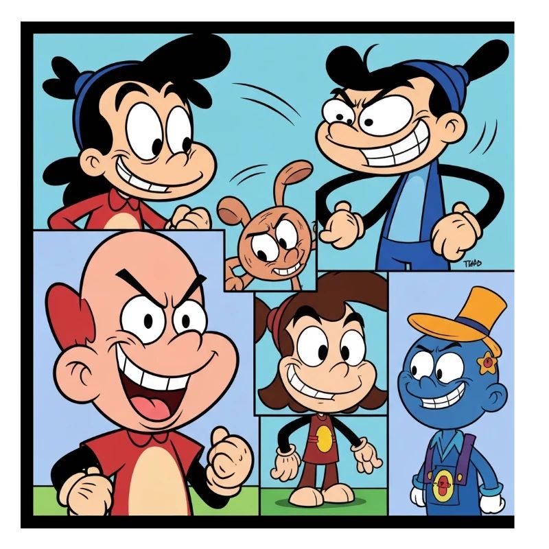 Retro Multicolor Comics Collage