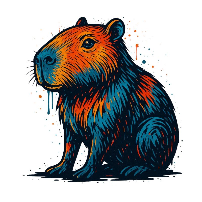 Art pop coloré de castor