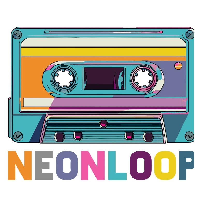 Neon Loop Kassettendesign