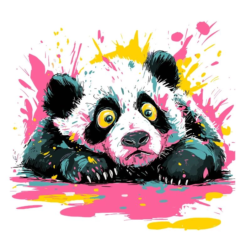 Panda Splash Pop-Art Farbspritzer