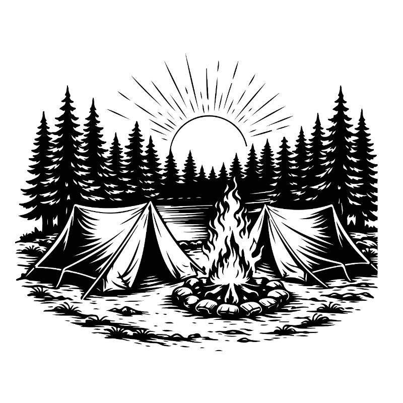 Camping Tent Forest Landscape
