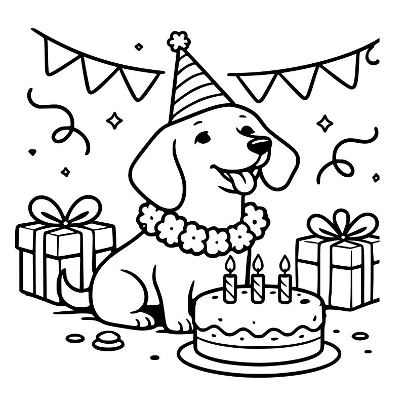 Les enfants du gâteau teckel d’anniversaire