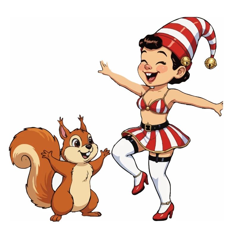 Leprechaun-Mädchen mit Eichhörnchen