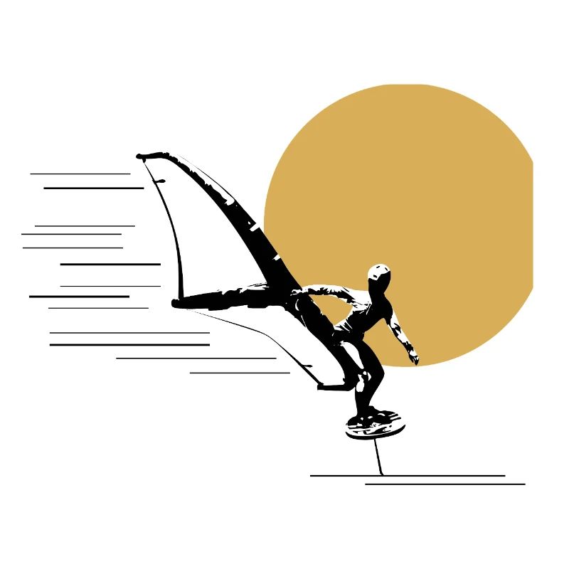 Wingfoiler devant le soleil
