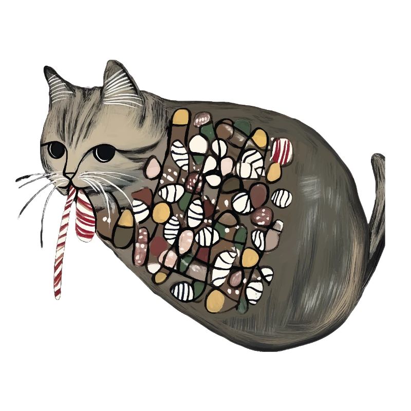 Candy Pattern Candy Cat
