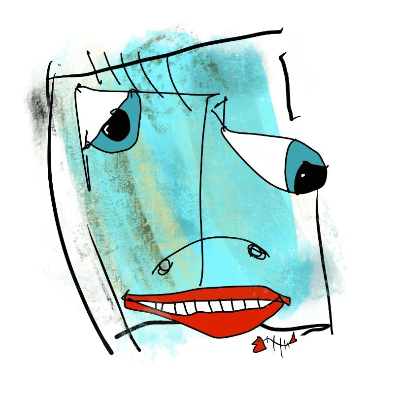Aquarelle de design de visage abstrait