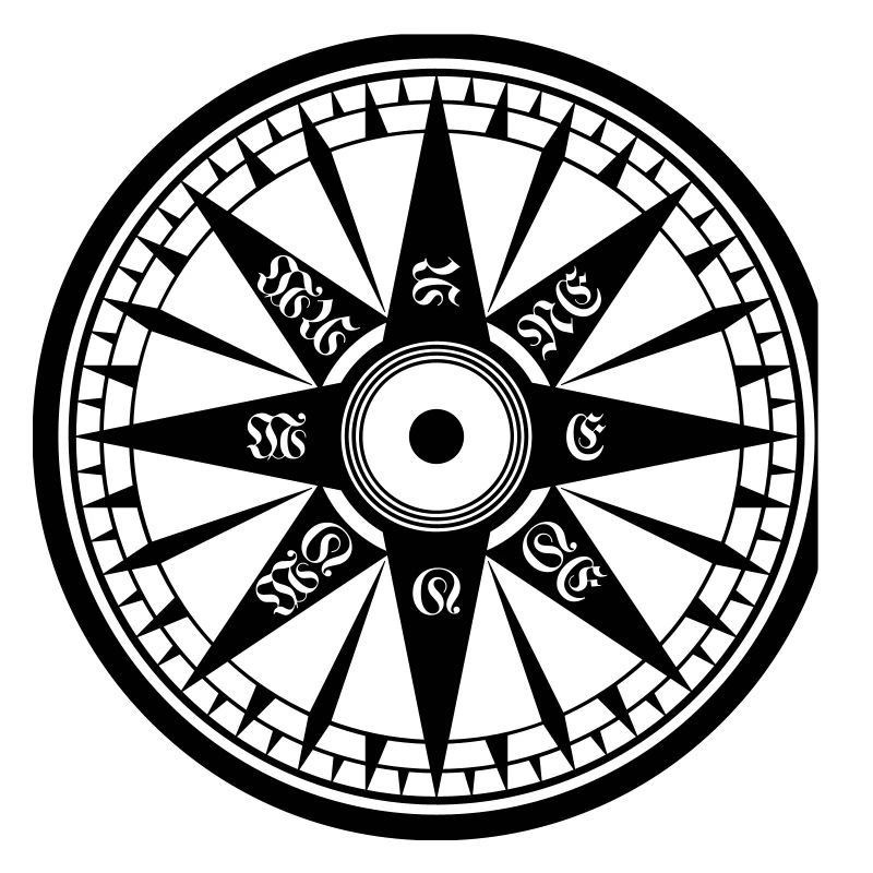 Kompass / Compass – Windrose, Schiffskompass