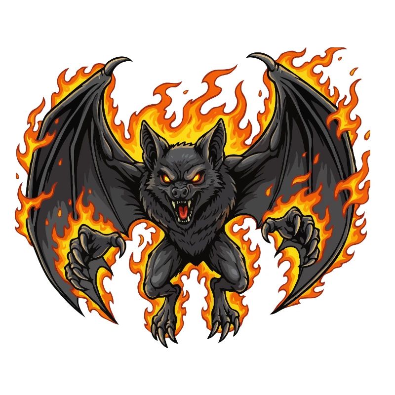 Bat on fire