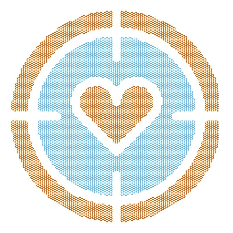 Heart in Target Emblem, atomic pattern