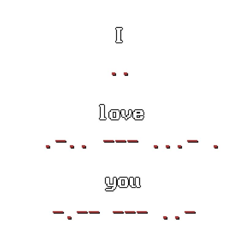 Code Morse rétro pixel art Je t’aime