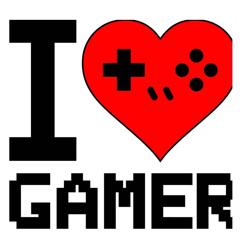 Heart with Game Controller Silhouette