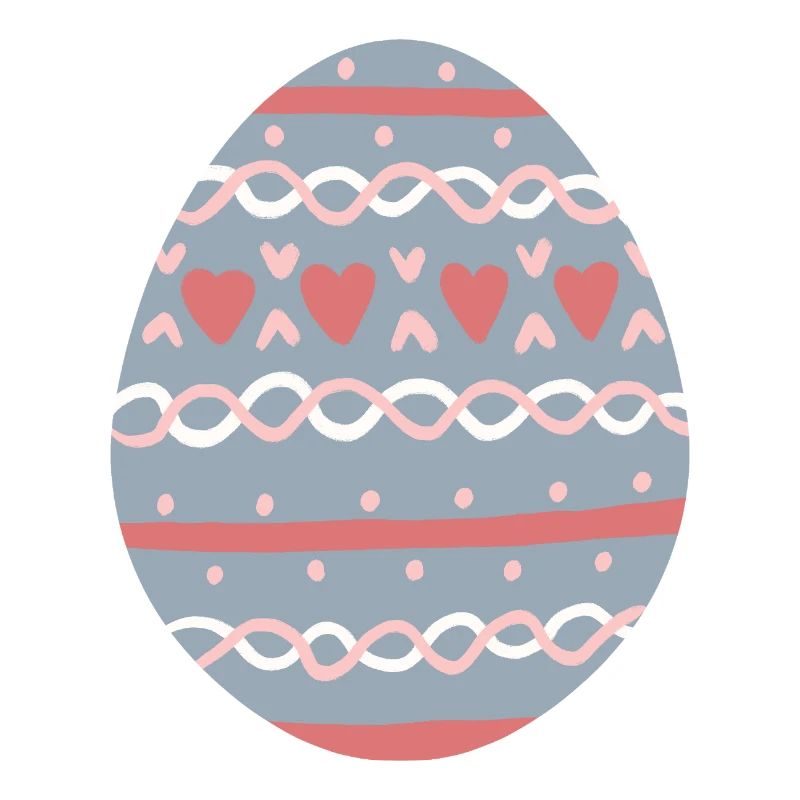Pastel Hearts Egg Pattern