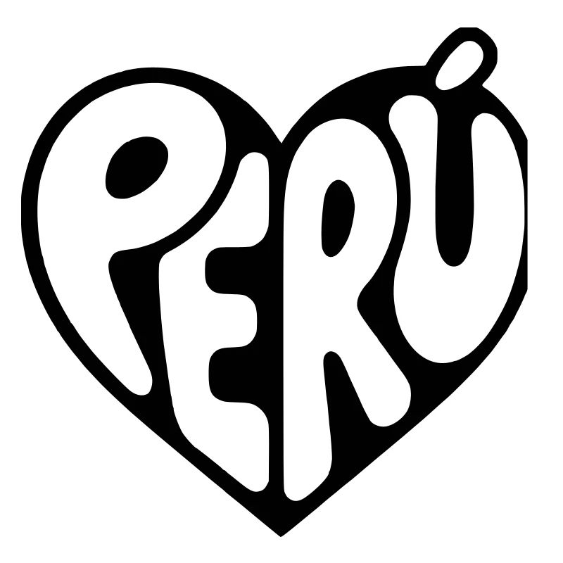 Peru Herz Typografie 