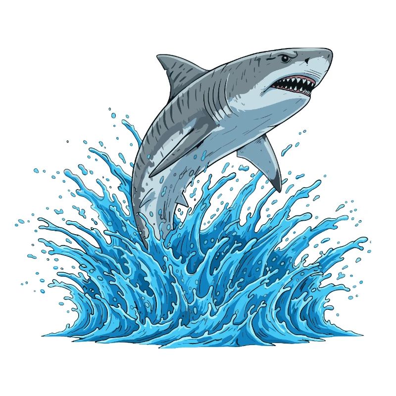 Saut de requin au-dessus de l’eau vive