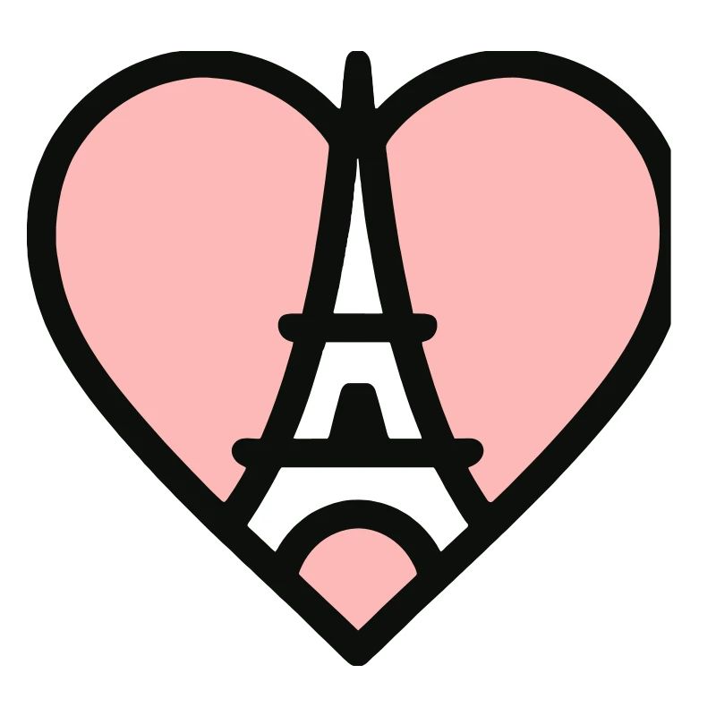 Pink Heart Eiffel Tower Romantic Love Paname 75
