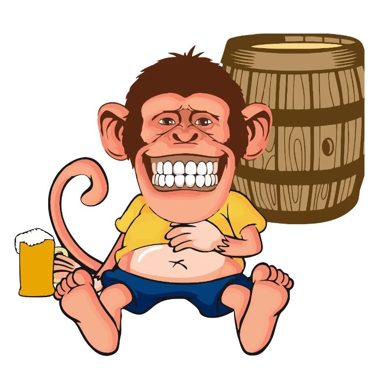 Graphisme rétro de bande dessinée dessin animé Drôle de Singe Singe