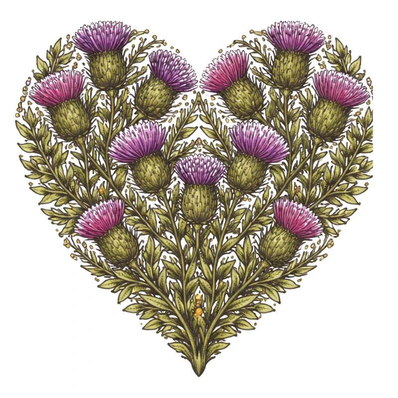 Thistle Heart Botanical Print