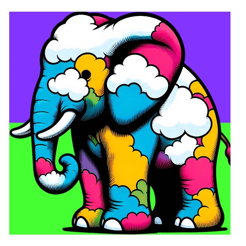 Elephant with Cloud and Clouds