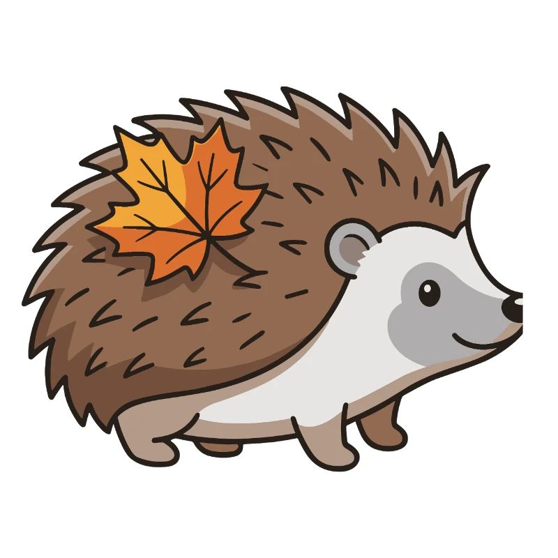 Igel Herbst Blatt süßes Tier