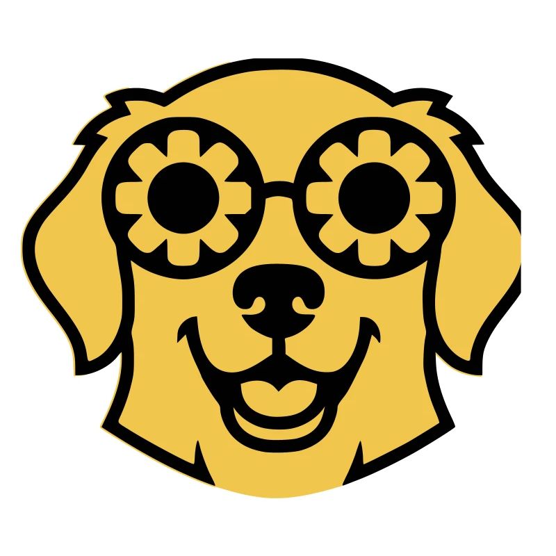 Labrador Blume Brille Peace Comic