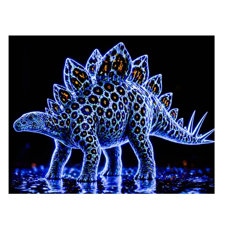 Neon Stegosaurus Glow Pattern