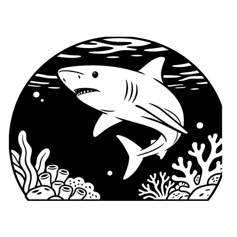 Requin avec corail