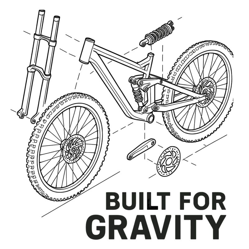 Built for Gravity: DH-Bike Exploded Drawing