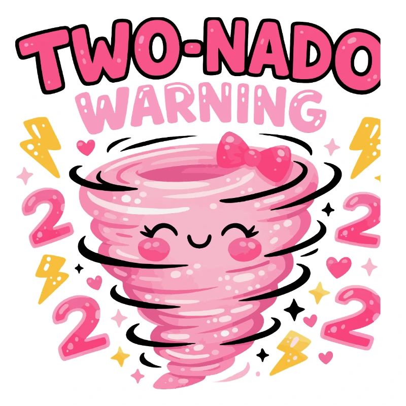 Two-nado Warning 2. Geburtstag Mädchen Design