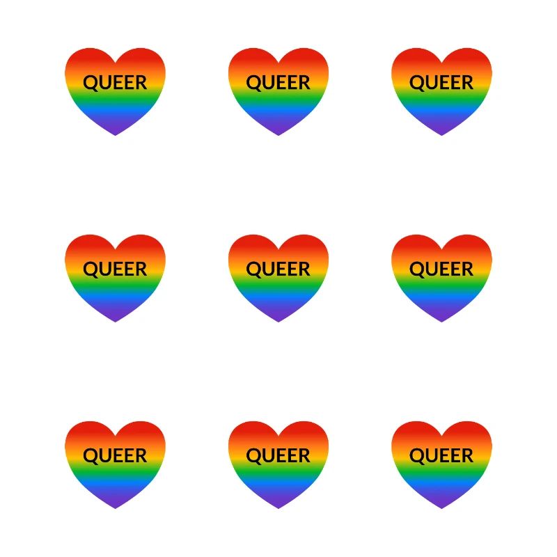 Queer Rainbow Hearts Pattern