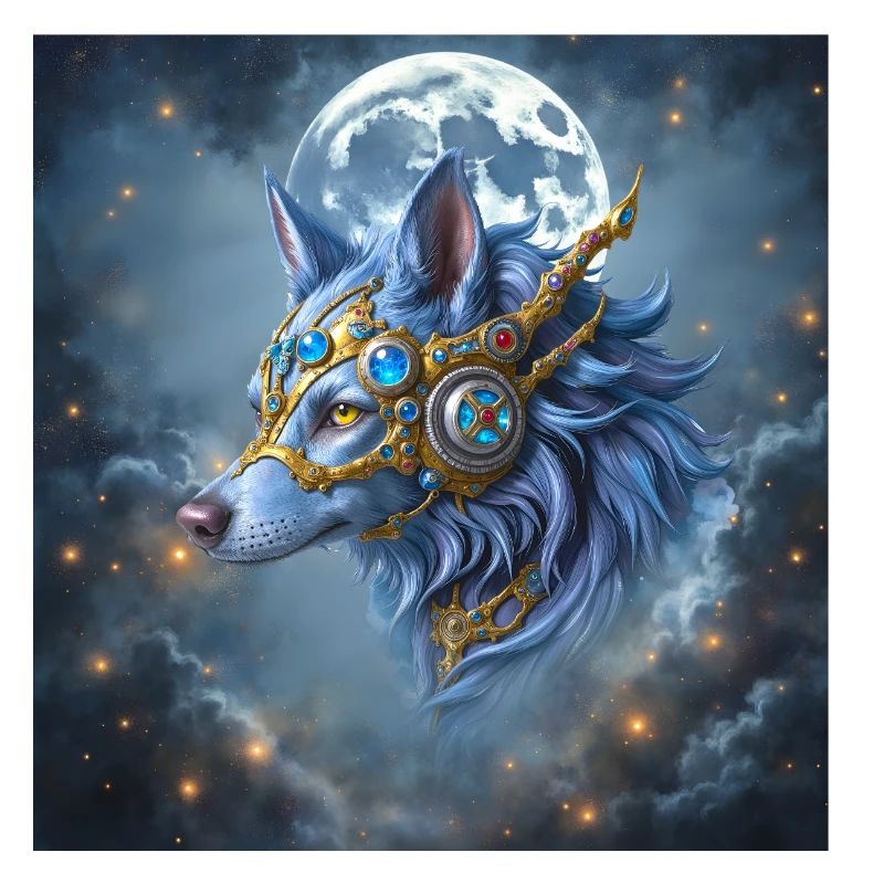 Mystic Crown Moon Wolf