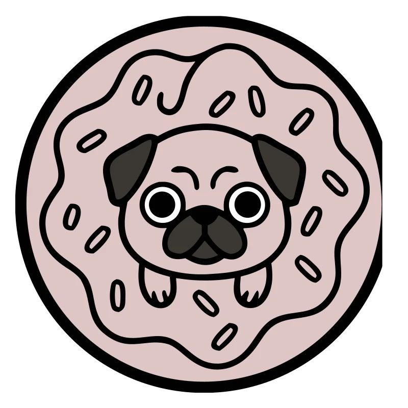 Mops Hund Donut Süßigkeiten
