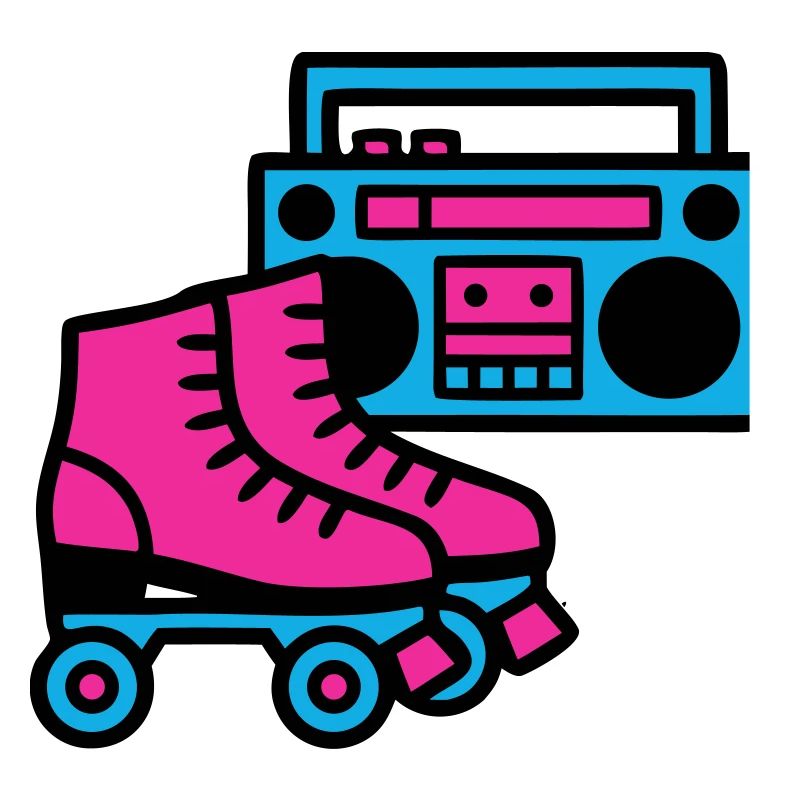 Rollschuhe Boombox 80er Retro