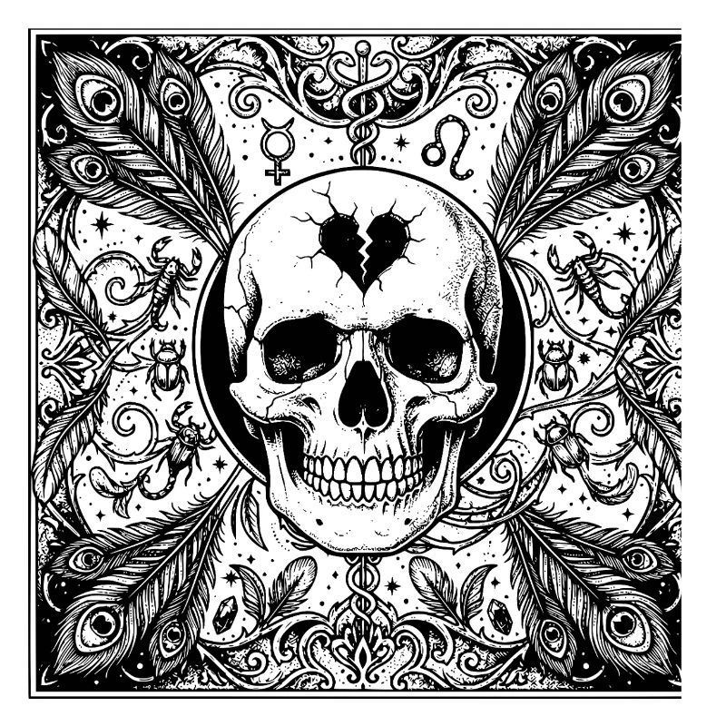 Gothic Scorpio Skull Occult Design
