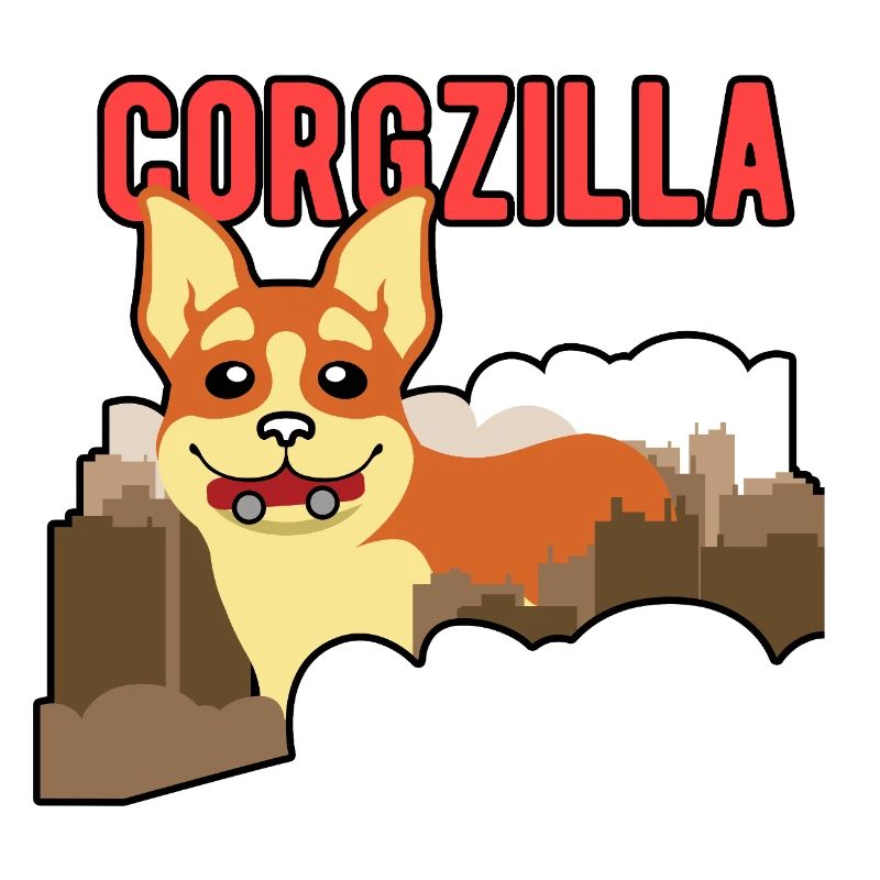 Corgzilla Drôle de Corgi Monstre Monstre