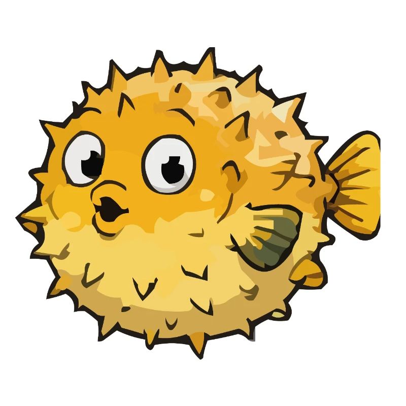 Dessin animé sphérique du poisson-globe