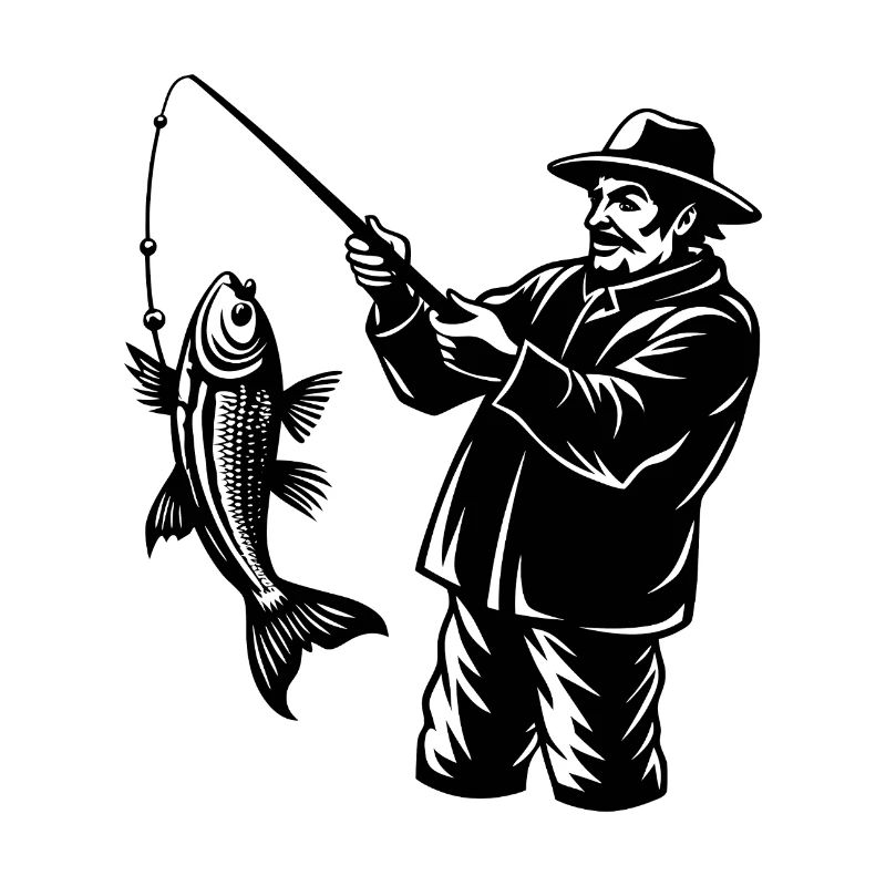 Fisherman caught a fish