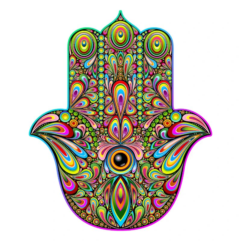 Hamsa Hand Trippy Psychedelic Art