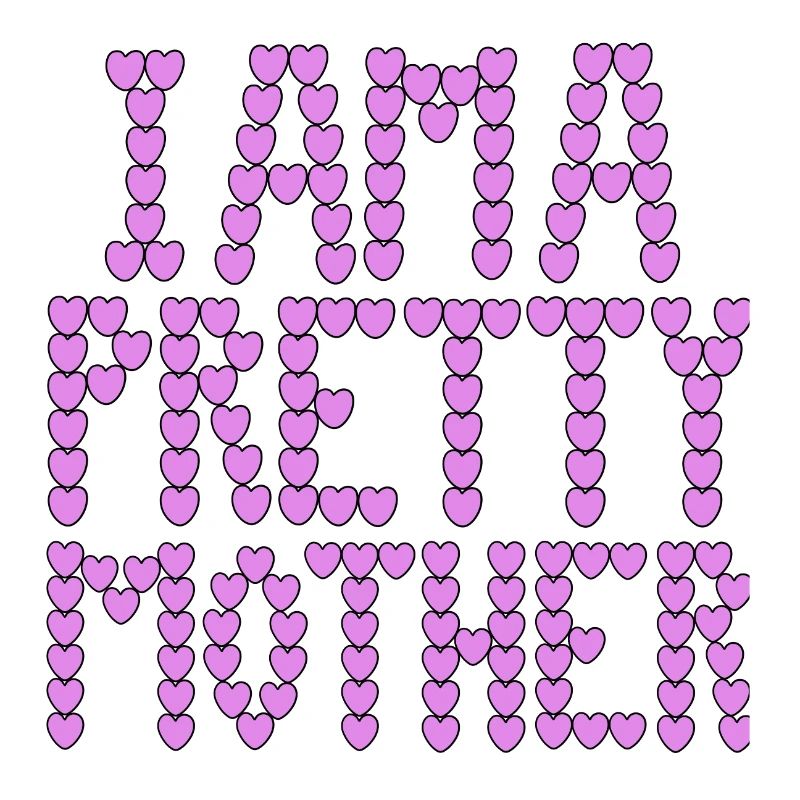 Ich bin eine hübsche Mutter, Typografie.